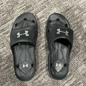Under Armour Black Slide Sandals with Logo